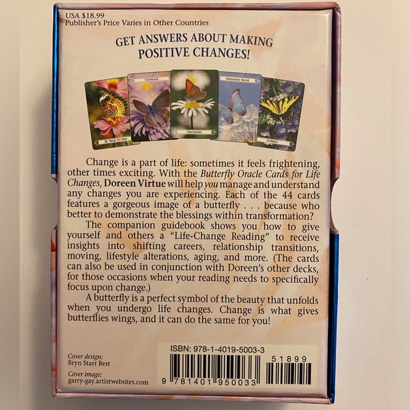 Doreen Virtue - Butterfly Oracle for Life Changes 44-Card Deck and Guidebook - Picture 4 of 4